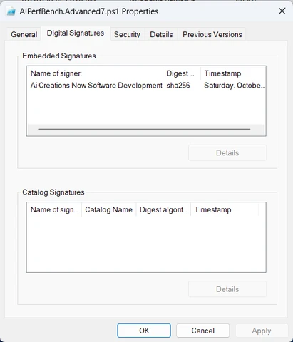 ArtifactTrust Pro GUI screenshot: Inspect the signature in Windows.